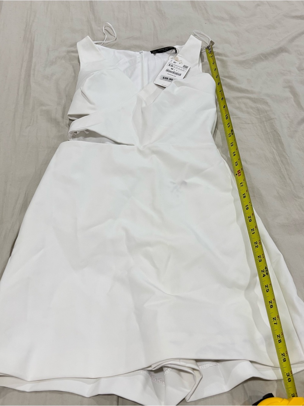 NWT Zara Trafaluc White Cutout Skort Romper XS Flawed V neck